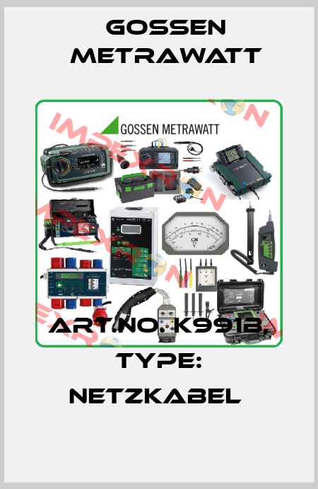 Art.No. K991B, Type: Netzkabel  Gossen Metrawatt