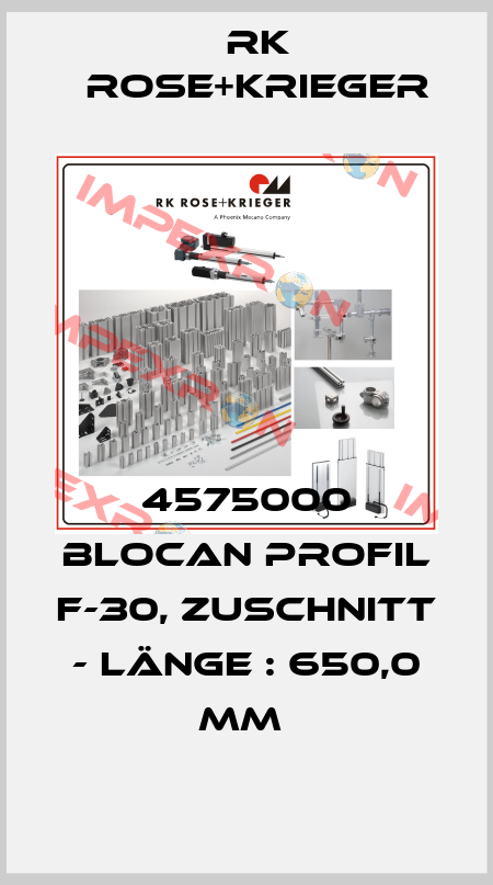 4575000 BLOCAN PROFIL F-30, ZUSCHNITT - LÄNGE : 650,0 MM  RK Rose+Krieger