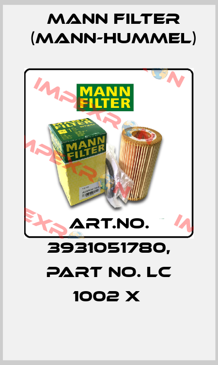 Art.No. 3931051780, Part No. LC 1002 x  Mann Filter (Mann-Hummel)