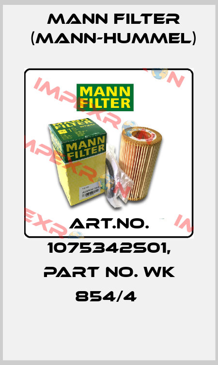 Art.No. 1075342S01, Part No. WK 854/4  Mann Filter (Mann-Hummel)