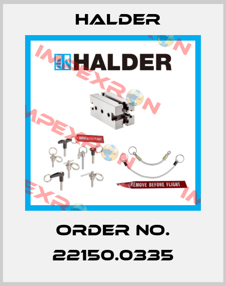 Order No. 22150.0335 Halder