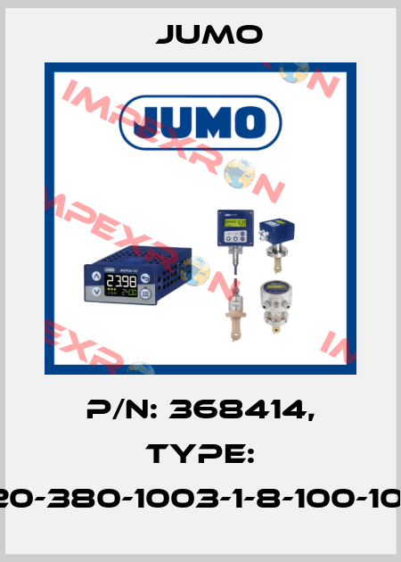 p/n: 368414, Type: 902044/20-380-1003-1-8-100-104-26/000 Jumo