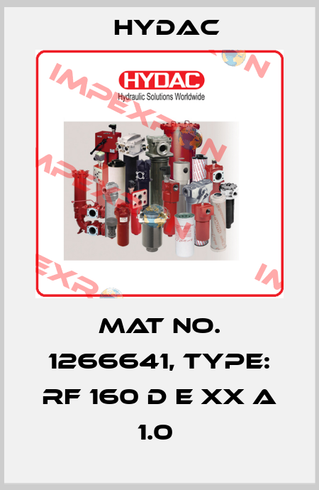 Mat No. 1266641, Type: RF 160 D E XX A 1.0  Hydac