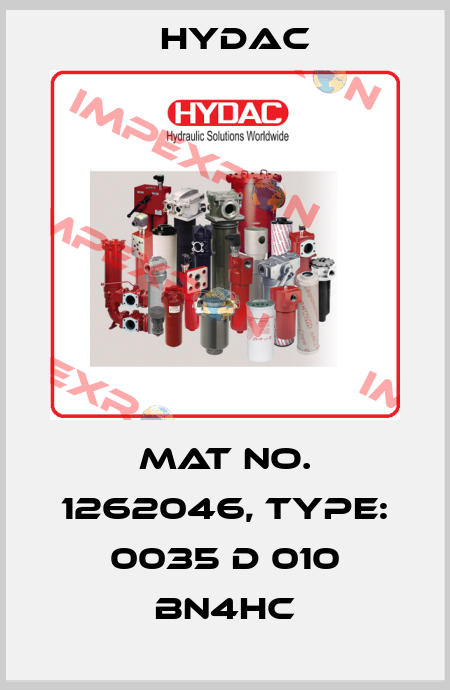 Mat No. 1262046, Type: 0035 D 010 BN4HC Hydac