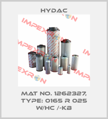 Mat No. 1262327, Type: 0165 R 025 W/HC /-KB Hydac