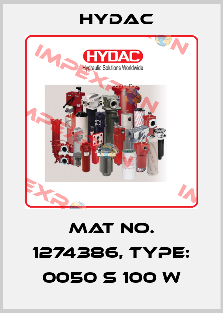 Mat No. 1274386, Type: 0050 S 100 W Hydac