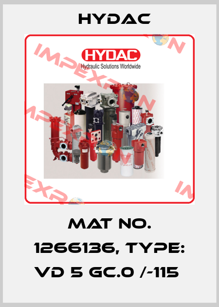 Mat No. 1266136, Type: VD 5 GC.0 /-115  Hydac