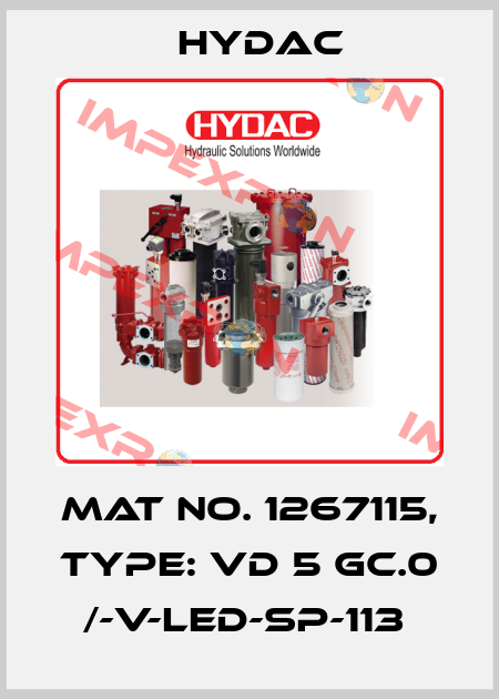 Mat No. 1267115, Type: VD 5 GC.0 /-V-LED-SP-113  Hydac