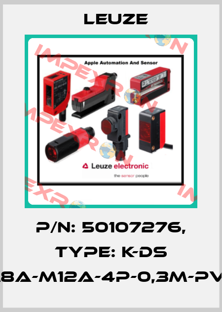p/n: 50107276, Type: K-DS M8A-M12A-4P-0,3m-PVC Leuze