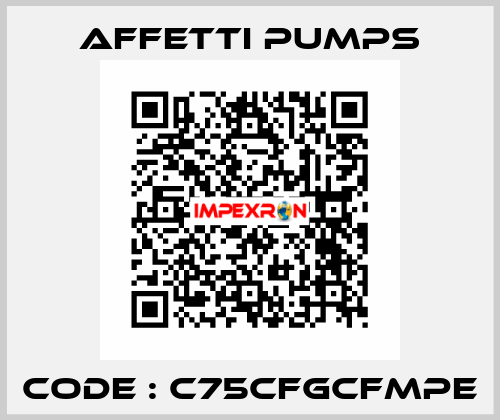 Code : C75CFGCFMPE Affetti pumps