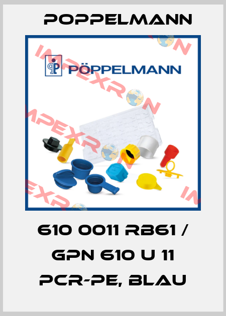 610 0011 RB61 / GPN 610 U 11 PCR-PE, blau Poppelmann