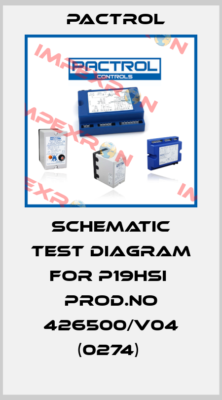 SCHEMATIC TEST DIAGRAM FOR P19HSI  PROD.NO 426500/V04 (0274)  Pactrol