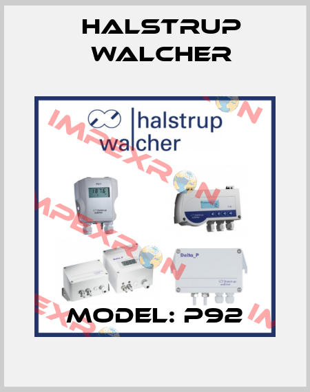 Model: P92 Halstrup Walcher