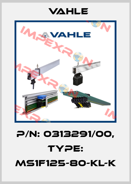 P/n: 0313291/00, Type: MS1F125-80-KL-K Vahle