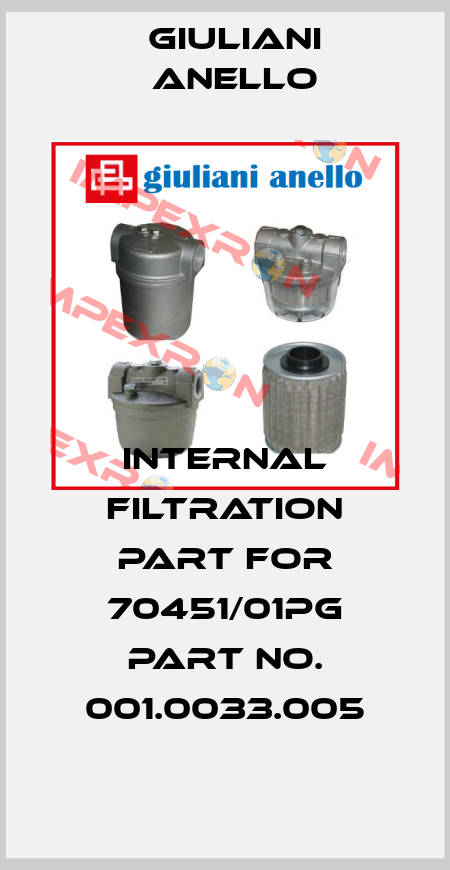 internal filtration part for 70451/01PG part no. 001.0033.005 Giuliani Anello