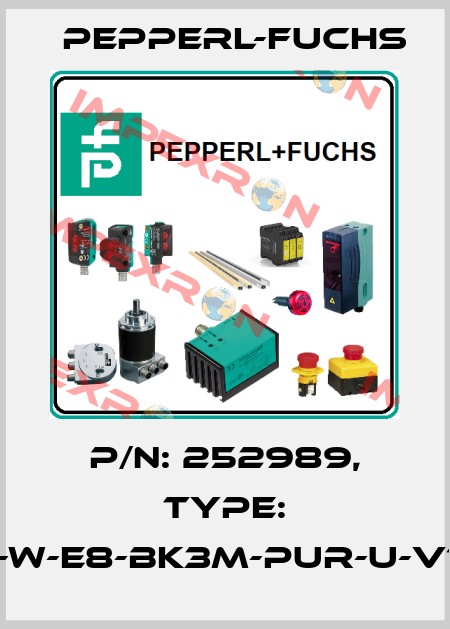 p/n: 252989, Type: V1-W-E8-BK3M-PUR-U-V1-G Pepperl-Fuchs