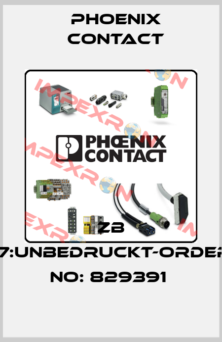 ZB 17:UNBEDRUCKT-ORDER NO: 829391  Phoenix Contact