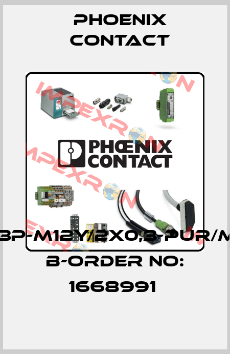 SAC-3P-M12Y/2X0,3-PUR/M12FR B-ORDER NO: 1668991  Phoenix Contact