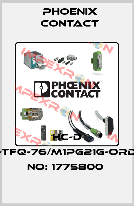 HC-D 50-TFQ-76/M1PG21G-ORDER NO: 1775800  Phoenix Contact