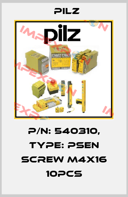 p/n: 540310, Type: PSEN screw M4x16 10pcs Pilz