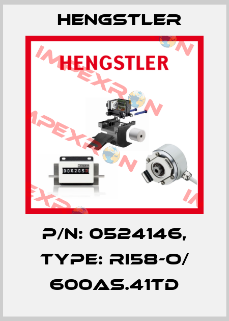p/n: 0524146, Type: RI58-O/ 600AS.41TD Hengstler