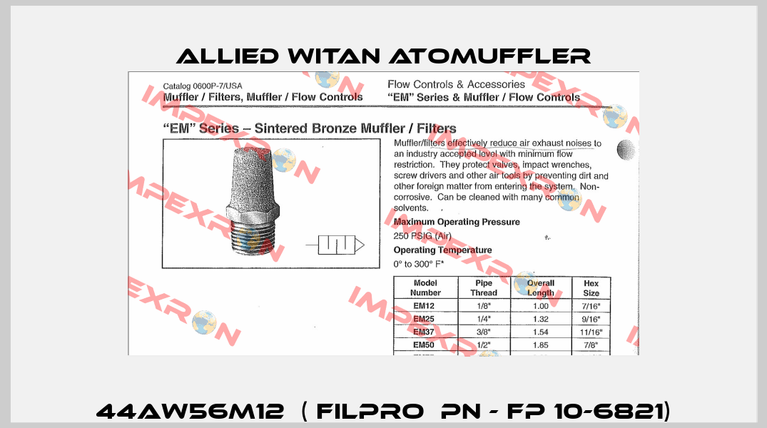 44AW56M12  ( Filpro  PN - FP 10-6821) Alwitco