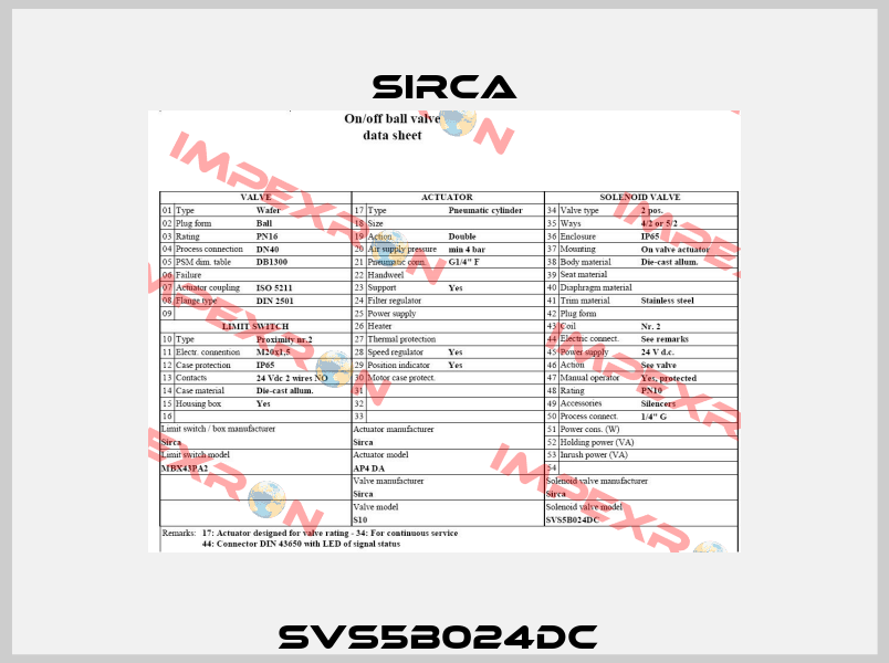 SVS5B024DC  Sirca